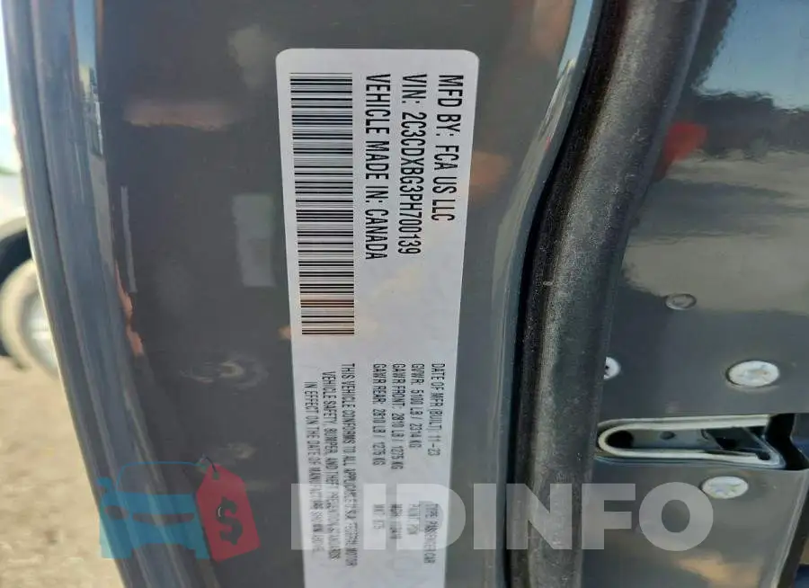 2C3CDXBG3PH700139 Photo# 12