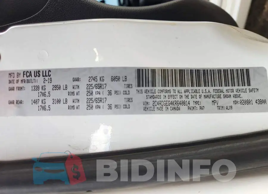2C4RDGEG4KR640814 Photo# 13