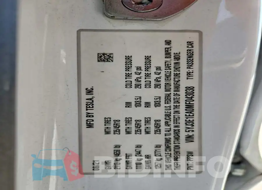 5YJ3E1EA0MF043038 Photo# 12