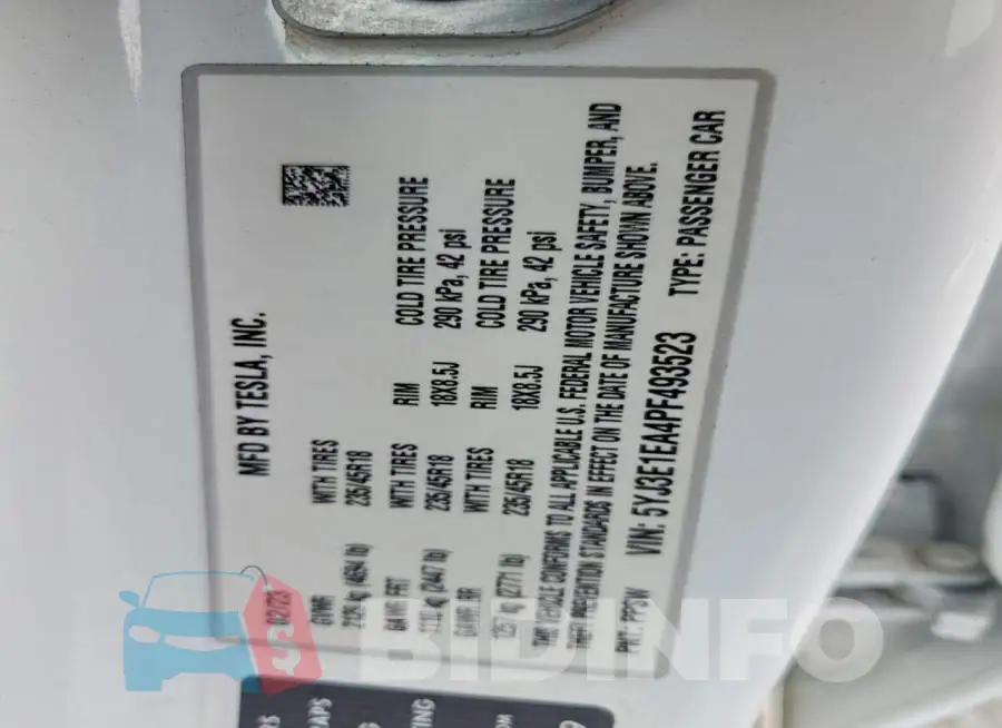 5YJ3E1EA4PF493523 Photo# 12