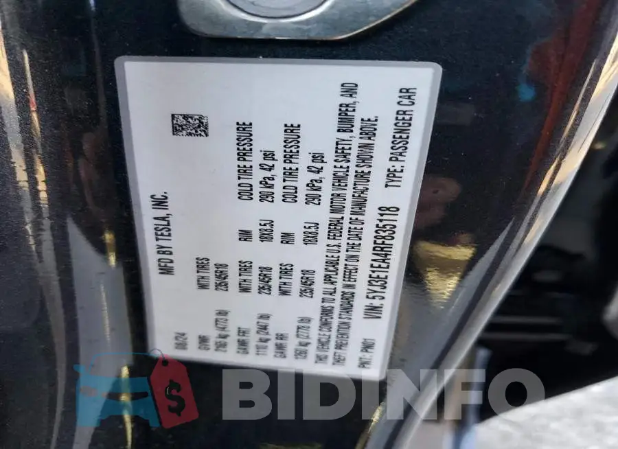 5YJ3E1EA4RF835118 Photo# 12