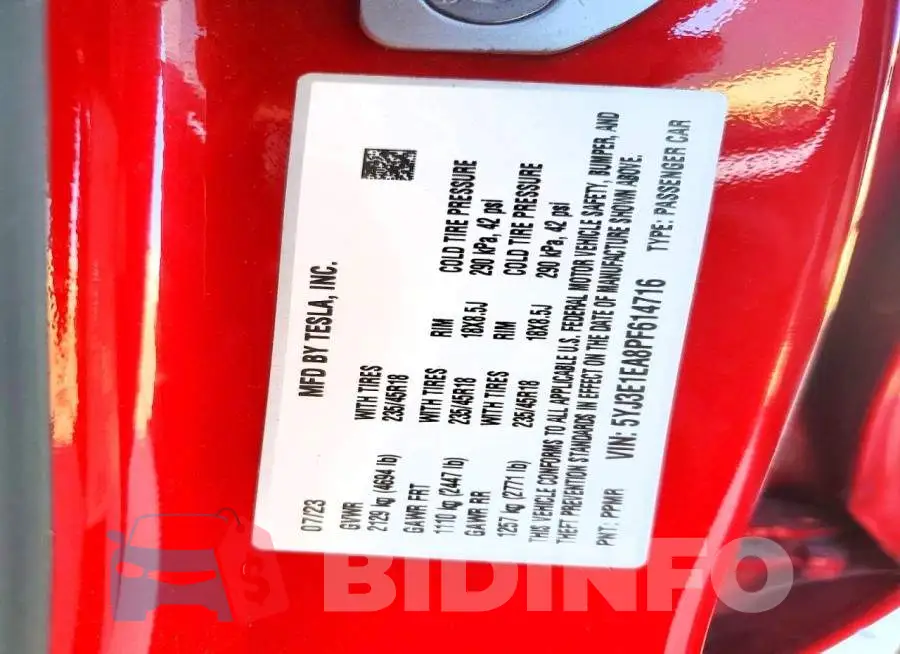 5YJ3E1EA8PF614716 Photo# 13
