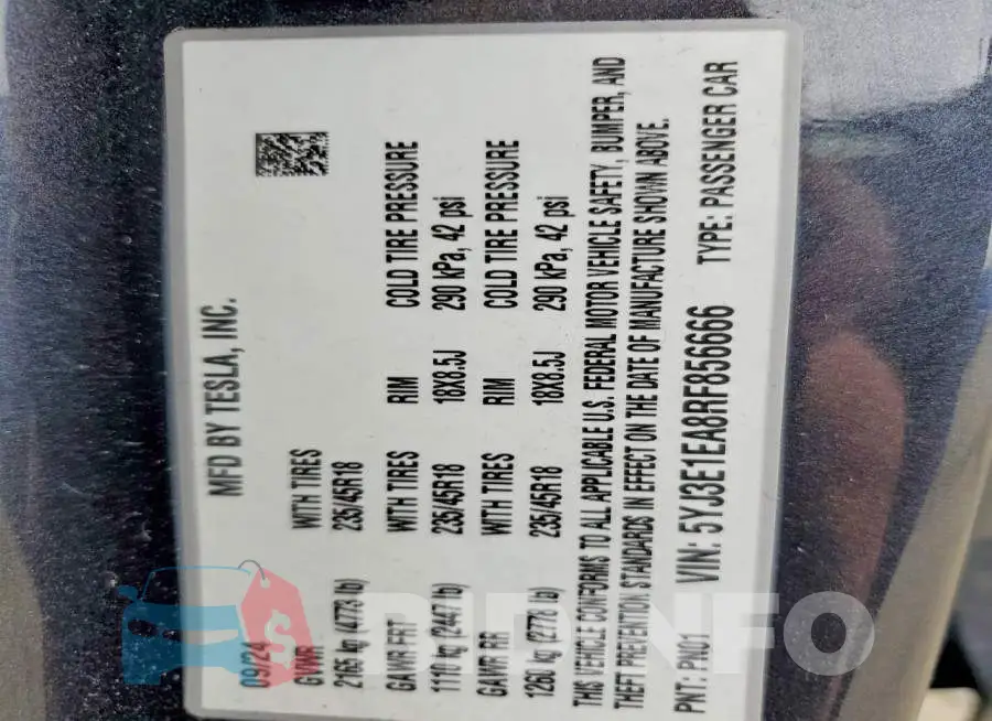 5YJ3E1EA8RF856666 Photo# 12