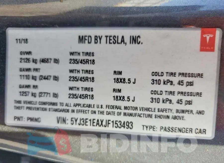 5YJ3E1EAXJF153493 Photo# 12