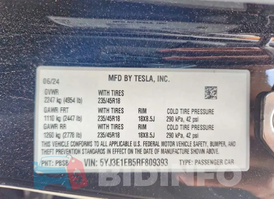 5YJ3E1EB5RF809393 Photo# 12