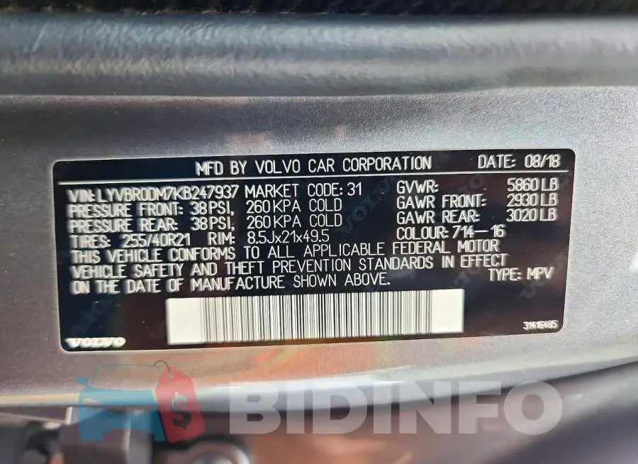LYVBR0DM7KB247937 Photo# 13