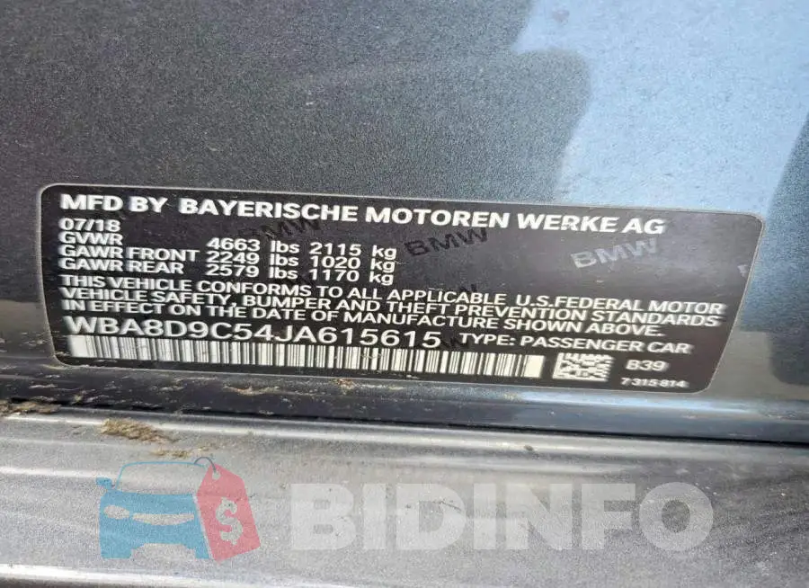 WBA8D9C54JA615615 Photo# 12