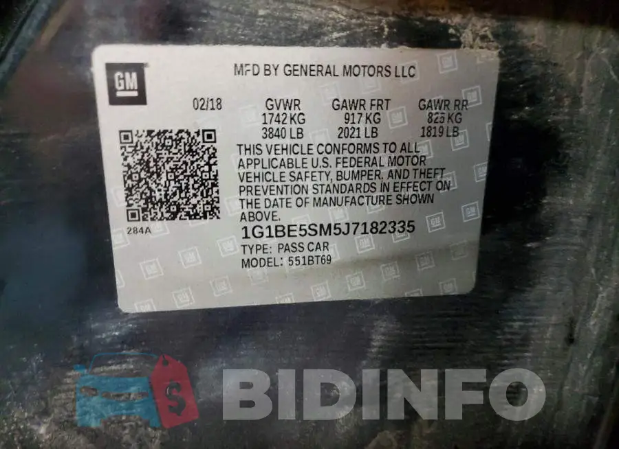 1G1BE5SM5J7182335 Photo# 12