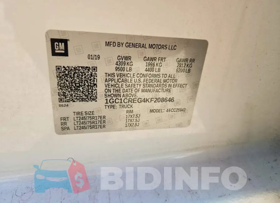 1GC1CREG4KF208646 Photo# 12