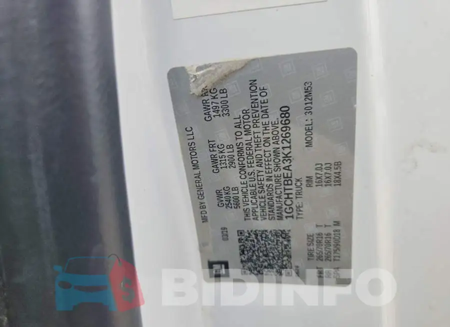 1GCHTBEA3K1269680 Photo# 12