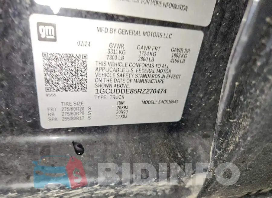 1GCUDDE85RZ270474 Photo# 12