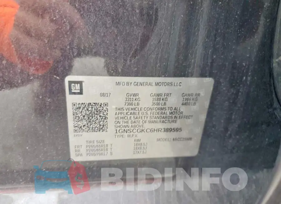 1GNSCGKC6HR389595 Photo# 14