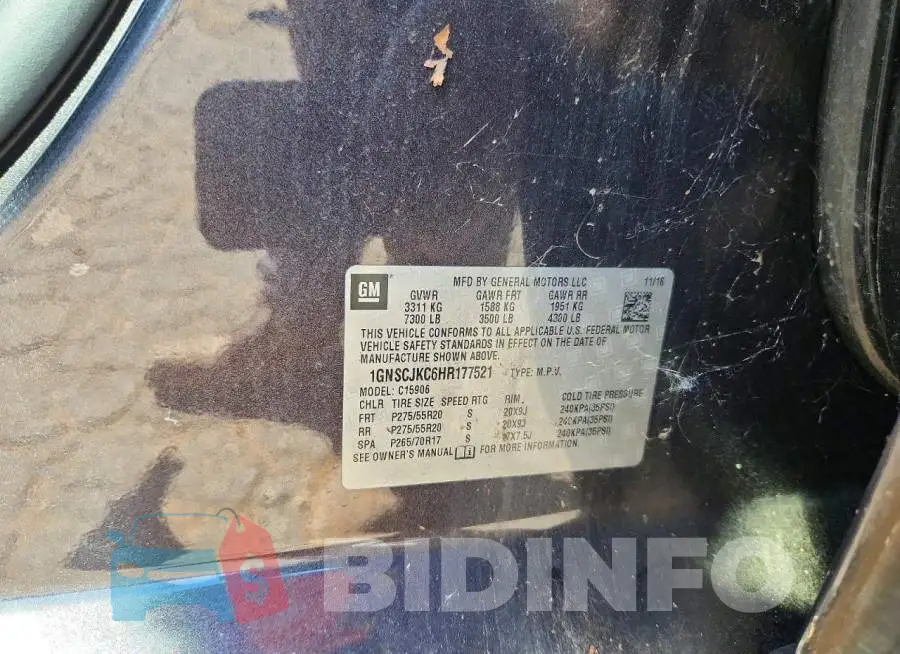 1GNSCJKC6HR177521 Photo# 12