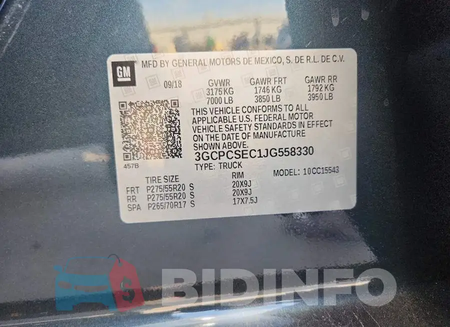 3GCPCSEC1JG558330 Photo# 13