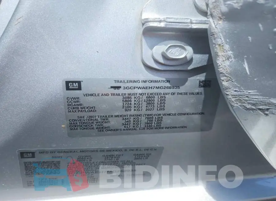 3GCPWAEH7MG268935 Photo# 12
