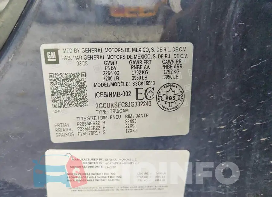 3GCUKSEC8JG332243 Photo# 12