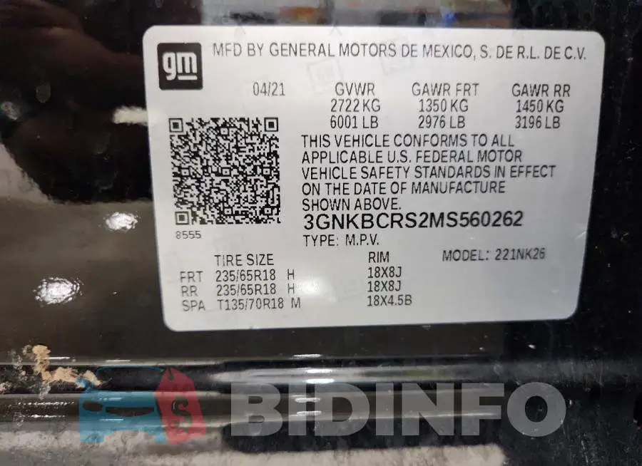 3GNKBCRS2MS560262 Photo# 12