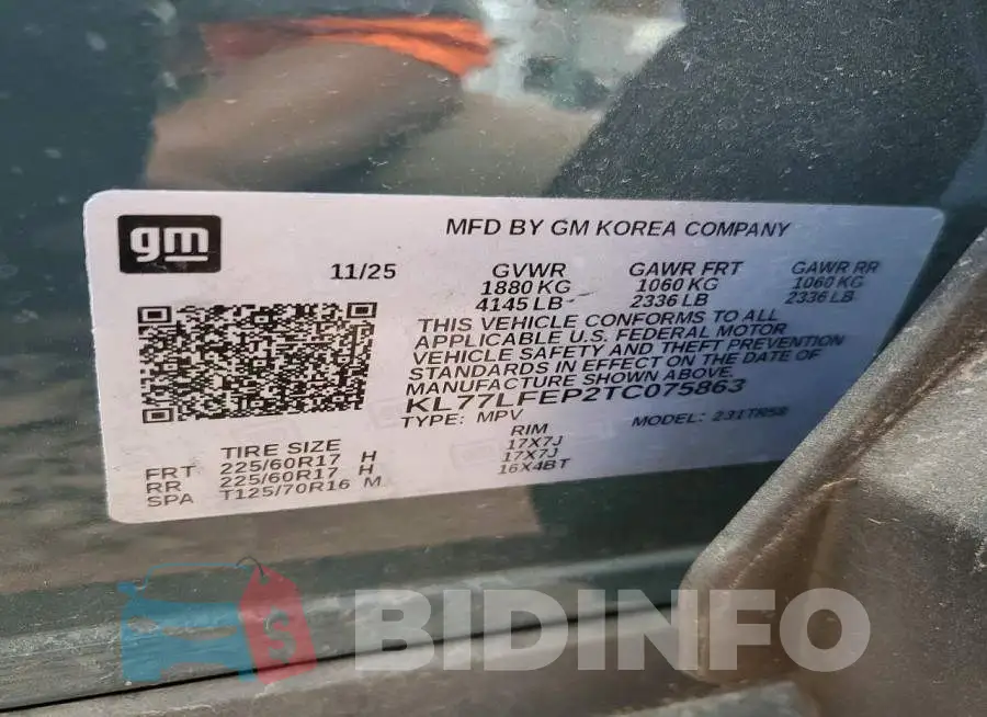 KL77LFEP2TC075863 Photo# 13