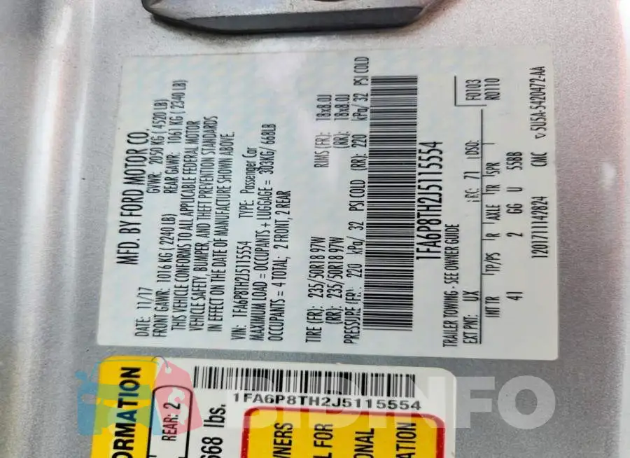 1FA6P8TH2J5115554 Photo# 13