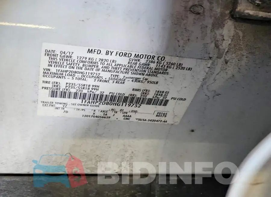 1FAHP2D80HG119752 Photo# 12