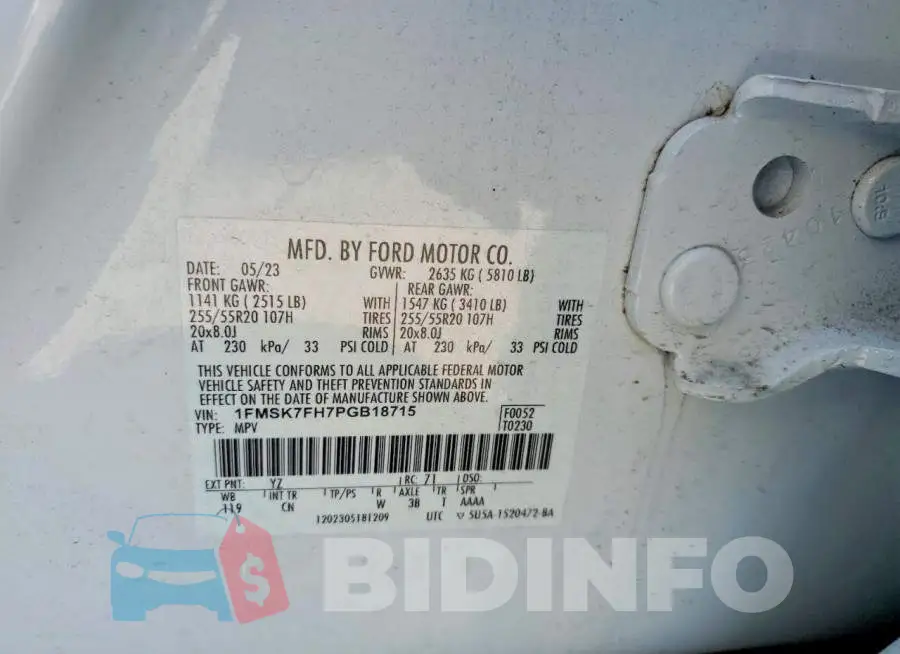 1FMSK7FH7PGB18715 Photo# 13