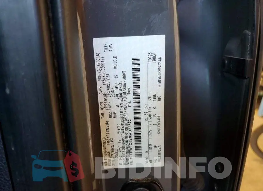 1FTEW1C52MKD72872 Photo# 13