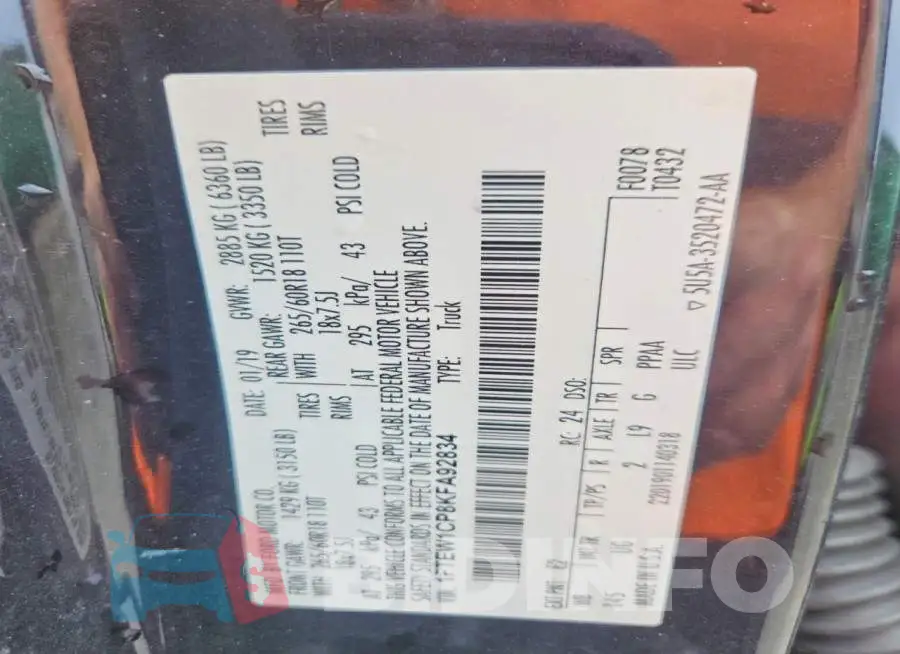 1FTEW1CP8KFA92834 Photo# 13