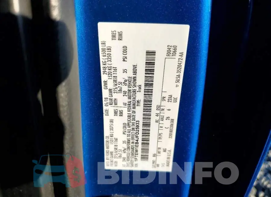 1FTEW1EB4JFD25933 Photo# 12