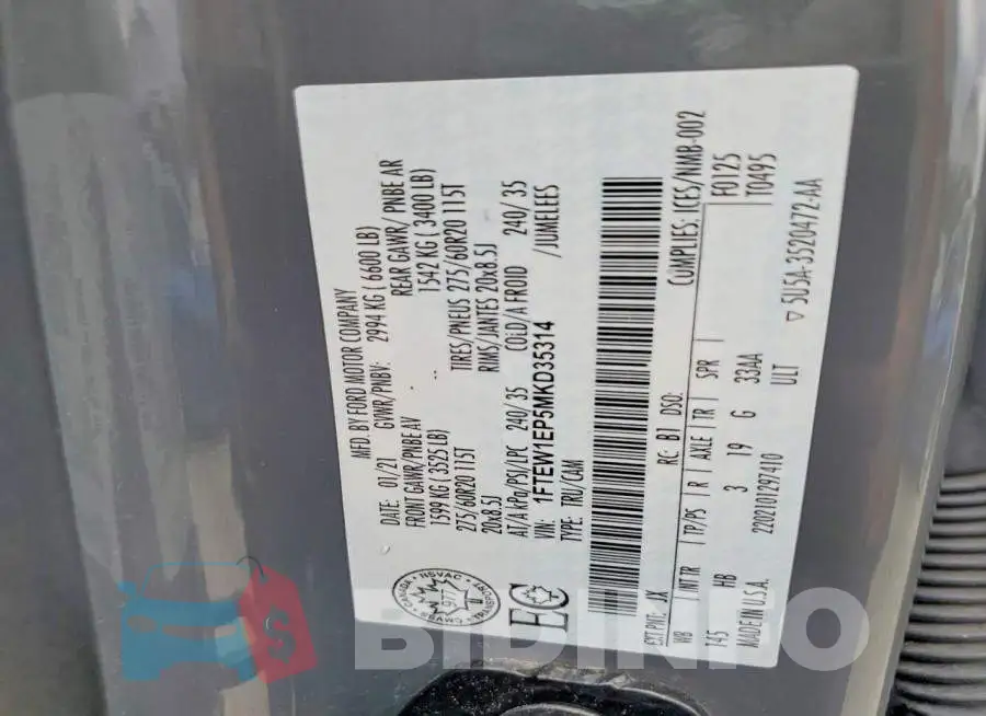 1FTEW1EP5MKD35314 Photo# 13