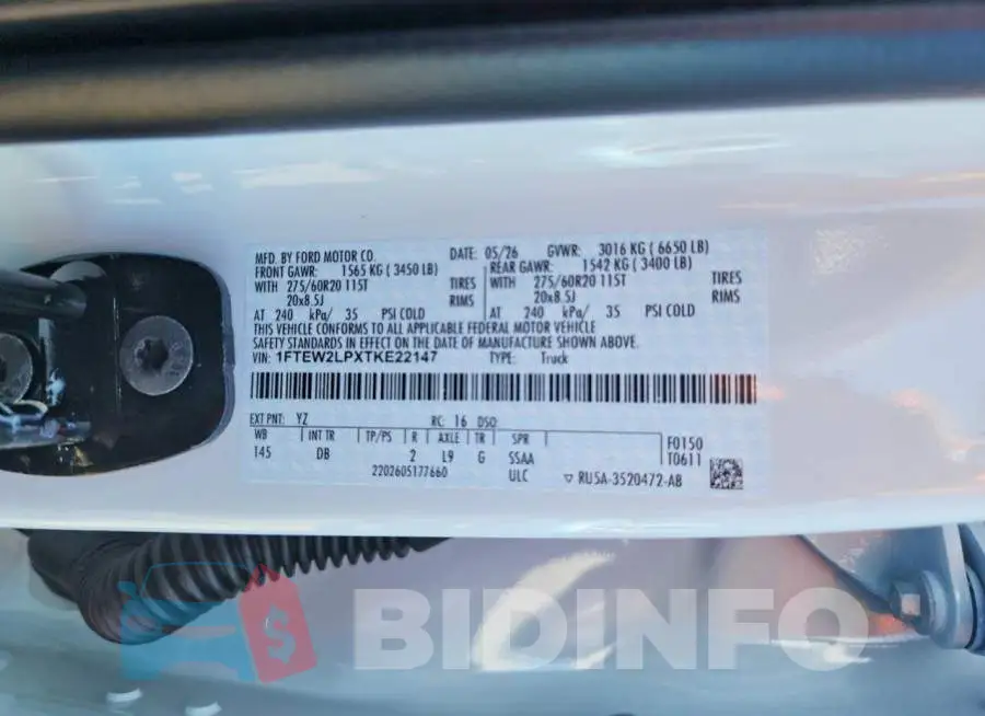 1FTEW2LPXTKE22147 Photo# 12