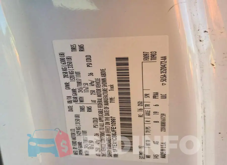 1FTEX1CB6JFE10997 Photo# 12