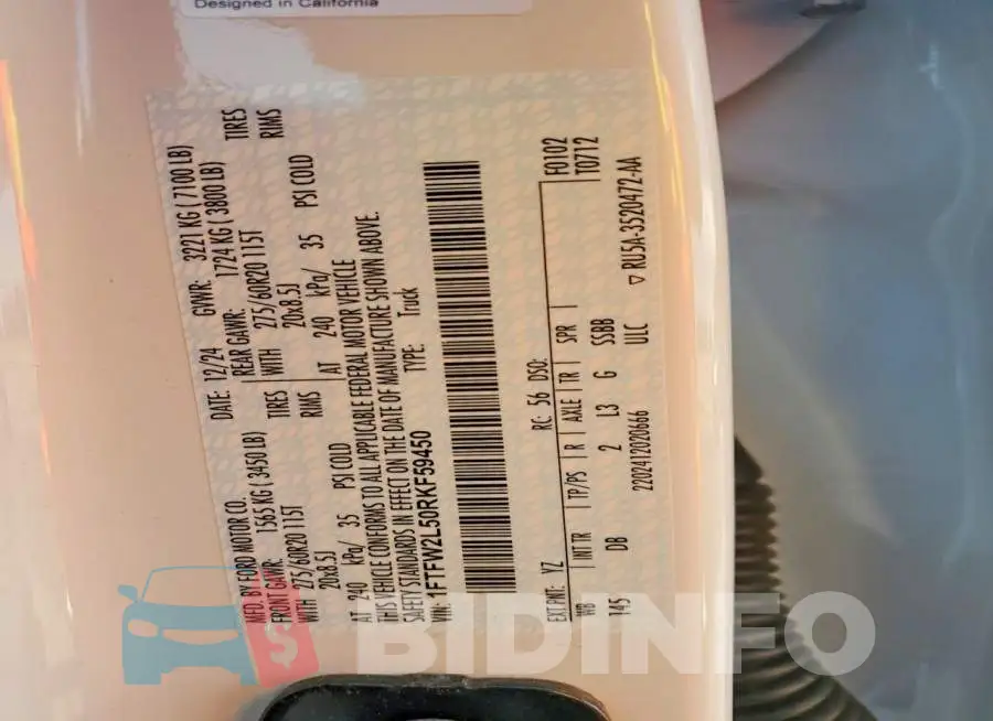 1FTFW2L50RKF59450 Photo# 12