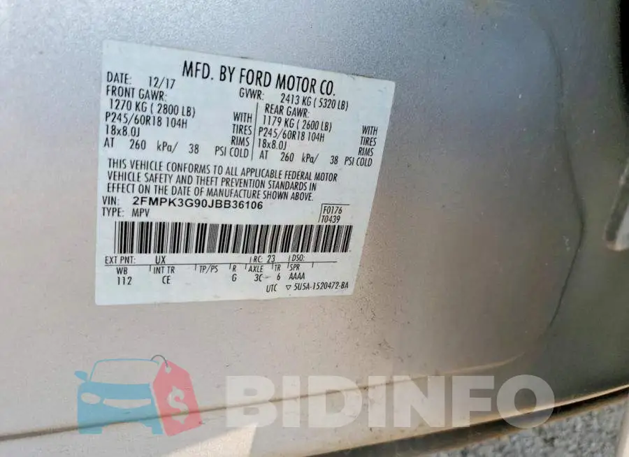 2FMPK3G90JBB36106 Photo# 13