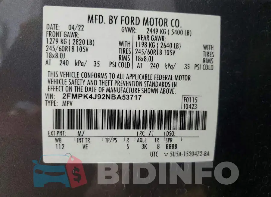 2FMPK4J92NBA53717 Photo# 13