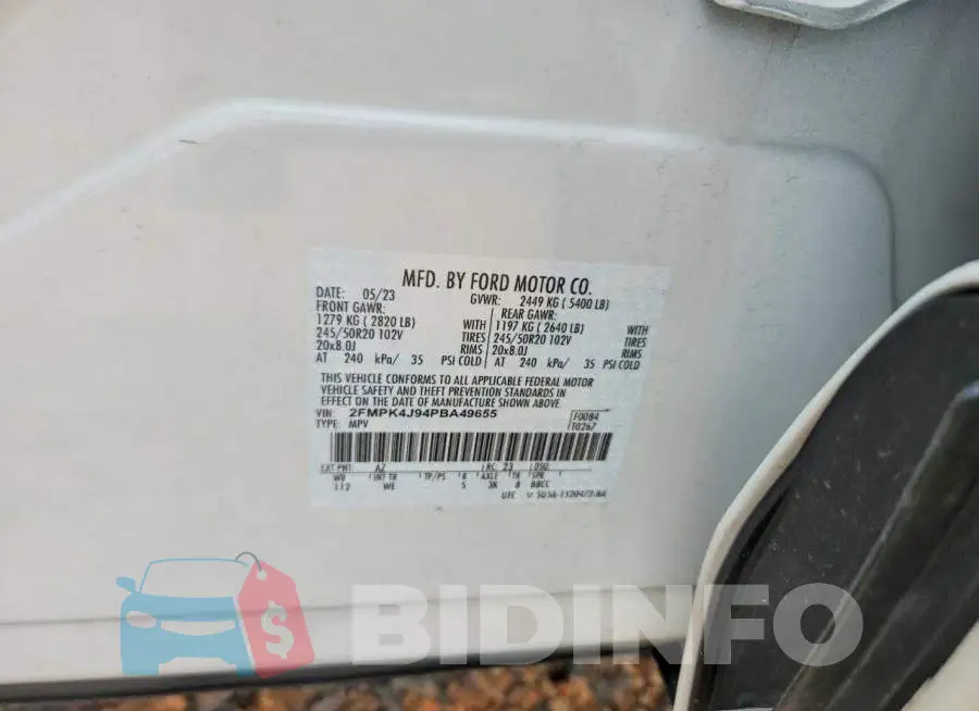 2FMPK4J94PBA49655 Photo# 14