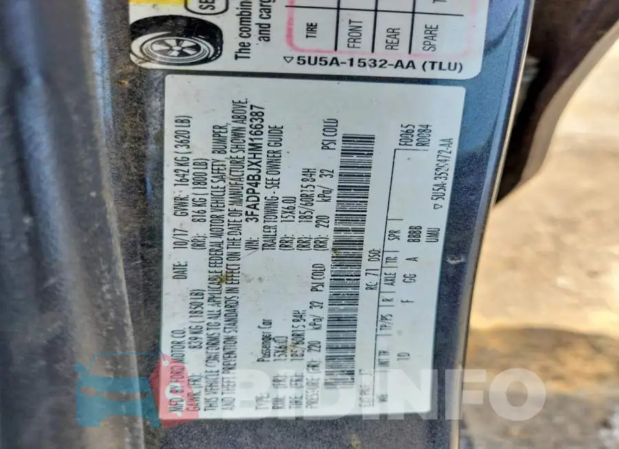 3FADP4BJXHM166387 Photo# 12