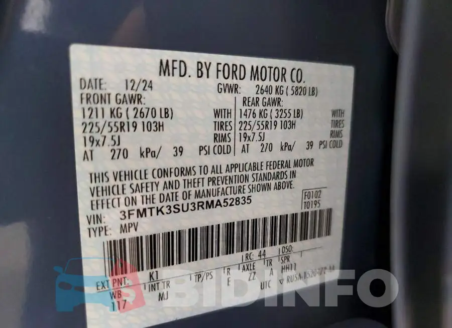 3FMTK3SU3RMA52835 Photo# 13
