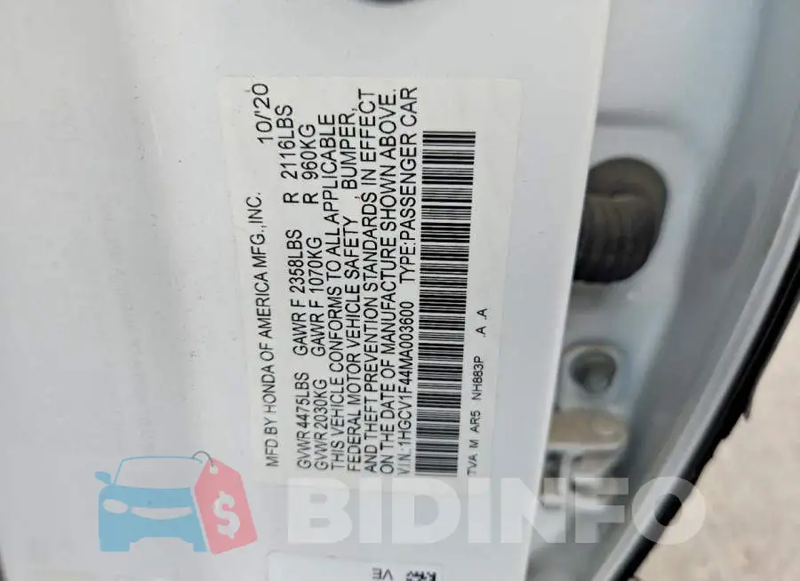 1HGCV1F44MA003600 Photo# 12