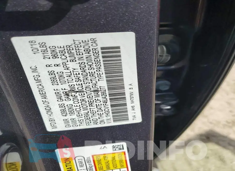 1HGCV1F46JA266277 Photo# 12