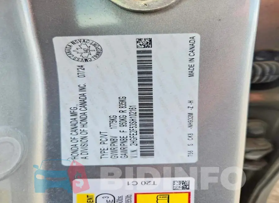 2HGFE2F53SH102161 Photo# 12