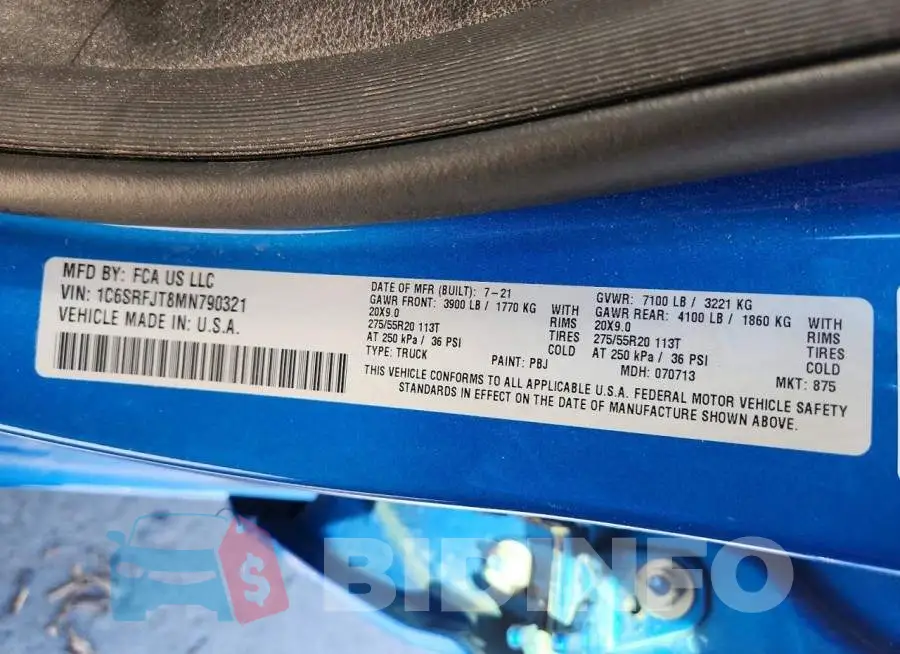 1C6SRFJT8MN790321 Photo# 12