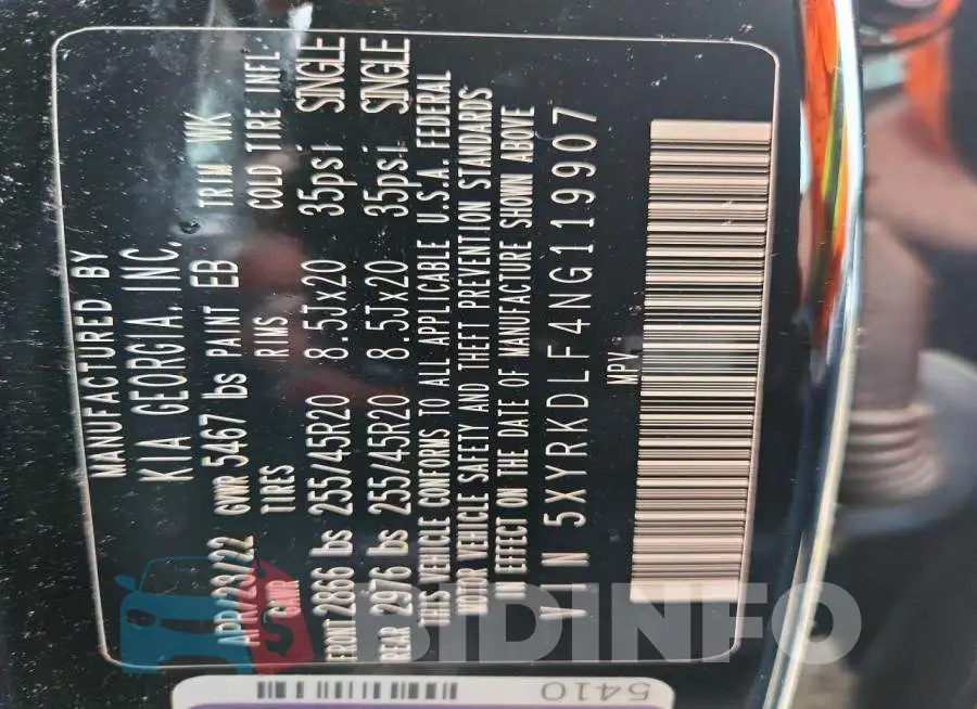 5XYRKDLF4NG119907 Photo# 13