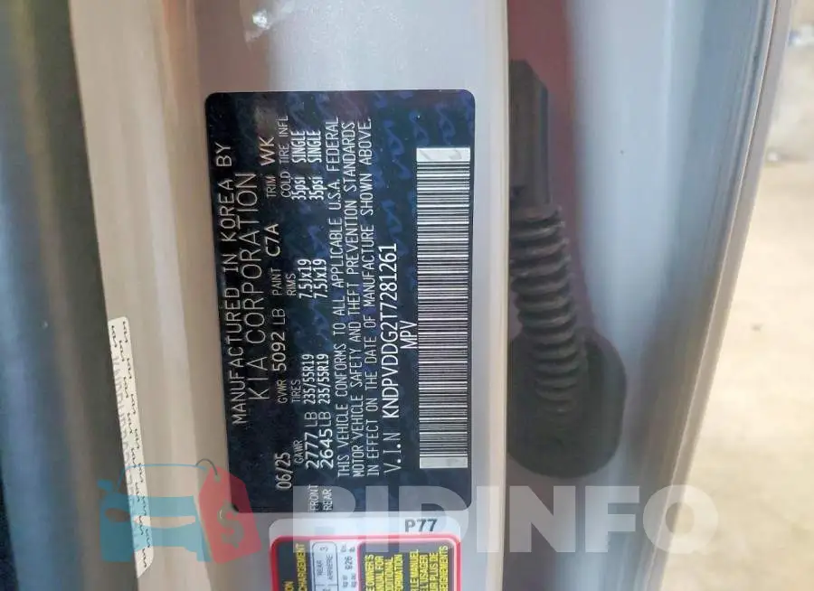 KNDPVDDG2T7281261 Photo# 13