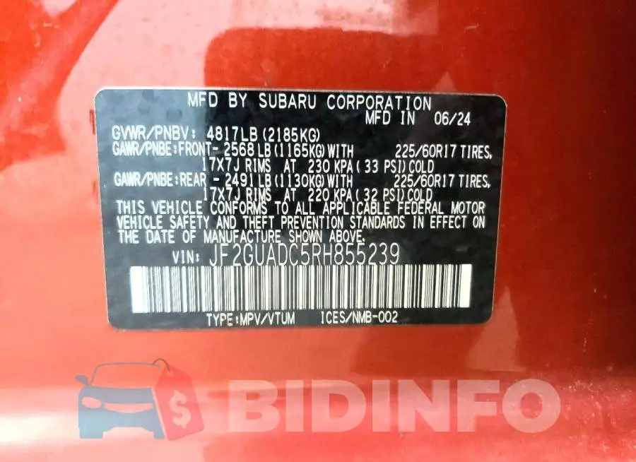 JF2GUADC5RH855239 Photo# 13