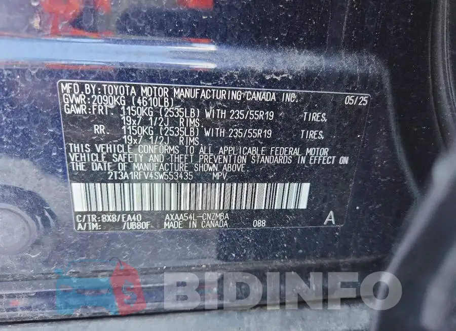 2T3A1RFV4SW553435 Photo# 13
