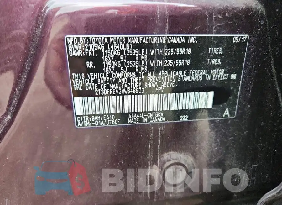 2T3DFREV3HW648903 Photo# 13