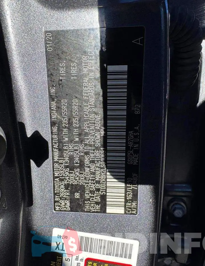 5TDDZRBH2LS010691 Photo# 14