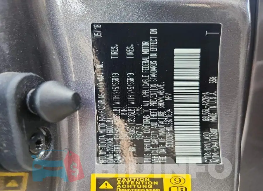 5TDDZRFH0JS871634 Photo# 13