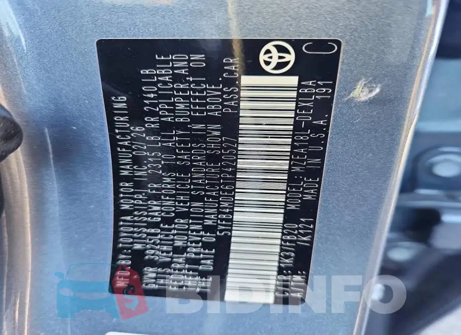 5YFB4MDE6TP420527 Photo# 12