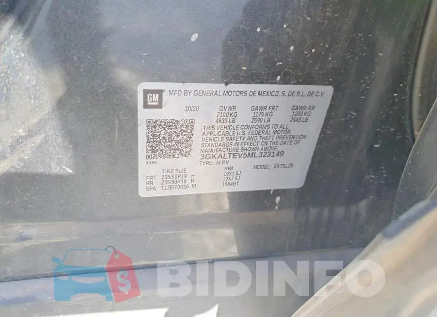 3GKALTEV5ML323149 Photo# 13
